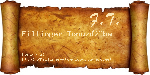 Fillinger Tonuzóba névjegykártya